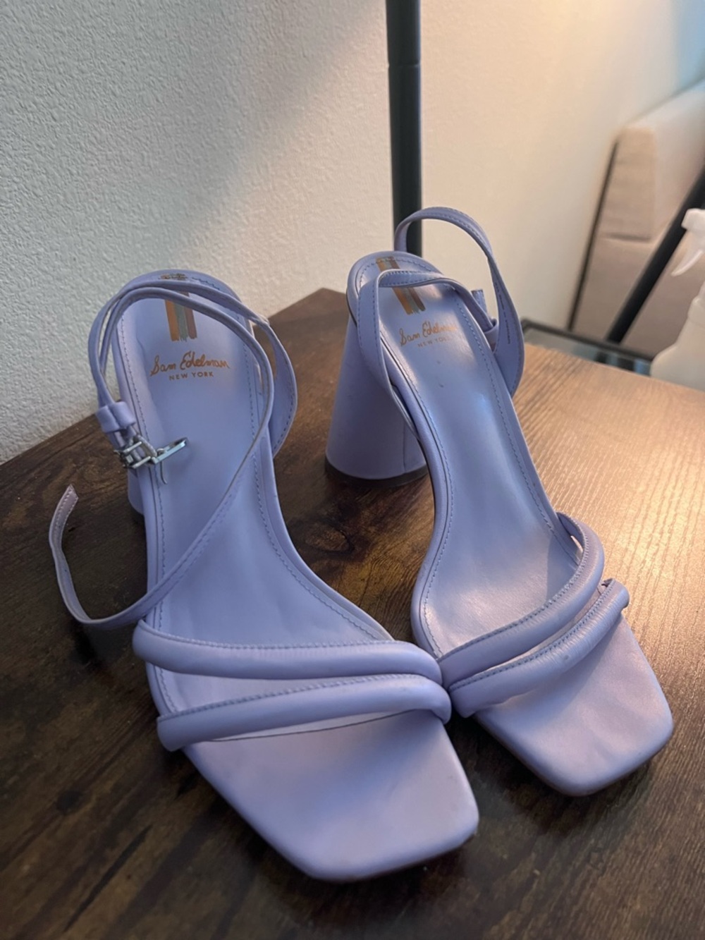 Sam Edelman Lilac Double-Strap Block Heel Sandals